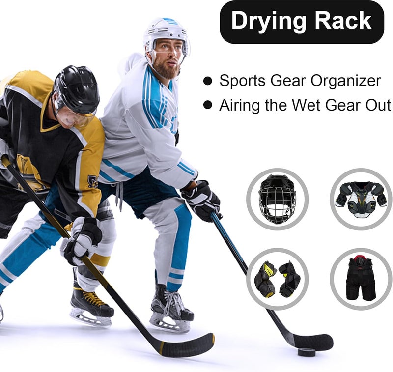 TUYUU Hockey Drying Rack,Hockey Training Equipment Gear Organizer,Portable Sports Hanging Straps with 5 Hooks,Ice Hockey Gifts for Men Boys Mom.Hockey Hanger for Home Travel Outdoor.Hockey Accessories - Image 4